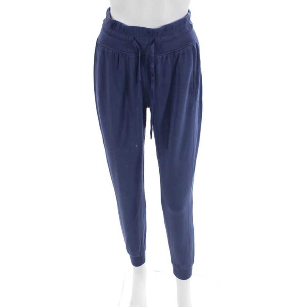 Travis Mathew Womens Drawstring Waist High-Rise Tapered Sweatpants Blue Size S